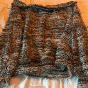 Chic Off-the-Shoulder Fuzzy Sweater